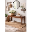 Pemberly Row Rubberwood Dining Bench with Protective Floor Glides in Walnut