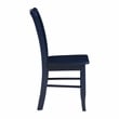 Pemberly Row Rubberwood Slat Back Contoured Dining Chair (Set of 2) in Navy Blue