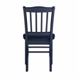 Pemberly Row Rubberwood Slat Back Contoured Dining Chair (Set of 2) in Navy Blue