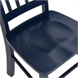 Pemberly Row Rubberwood Slat Back Contoured Dining Chair (Set of 2) in Navy Blue
