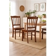 Pemberly Row Rubberwood Contoured Farmhouse Dining Chair (Set of 2) in Walnut