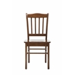 Pemberly Row Rubberwood Contoured Farmhouse Dining Chair (Set of 2) in Walnut