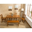 Pemberly Row Rubberwood Contoured Farmhouse Dining Chair (Set of 2) in Walnut