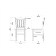 Pemberly Row Rubberwood Contoured Farmhouse Dining Chair (Set of 2) in Walnut