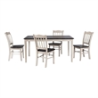 Pemberly Row 5 Piece Rubberwood Slat Back Dining Set in European Black Ash