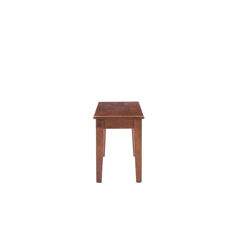 Pemberly Row Rubberwood Dining Bench Seats 2 to 3 with Floor Glides in Walnut