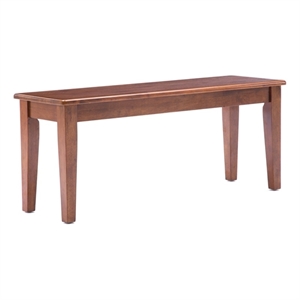 Pemberly Row Rubberwood Dining Bench Seats 2 to 3 with Floor Glides in Walnut