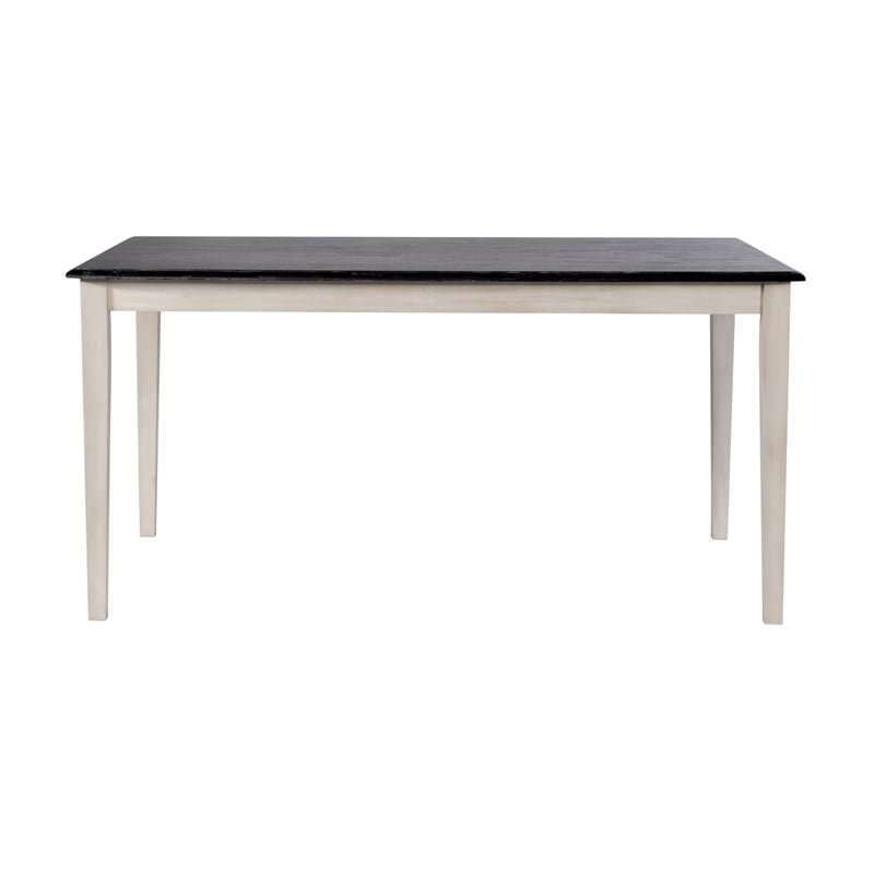Pemberly Row Rectangular Rubberwood Dining Table for 6 in European Black Ash
