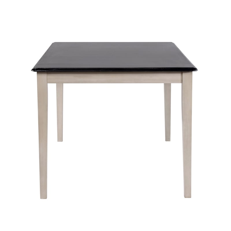 Pemberly Row Rectangular Rubberwood Dining Table for 6 in European Black Ash
