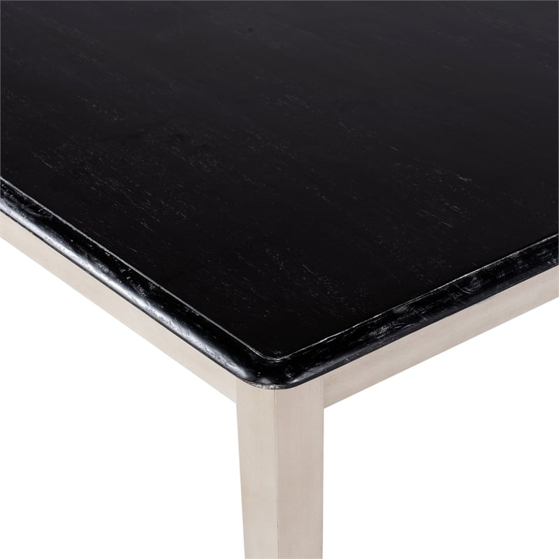 Pemberly Row Rectangular Rubberwood Dining Table for 6 in European Black Ash