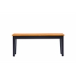 Pemberly Row Rubberwood Mid Century Dining Bench Seats 2 to 3 in Black and Oak
