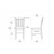 Pemberly Row Rubberwood Contoured Slat Back Dining Chair (Set of 2) in Oak