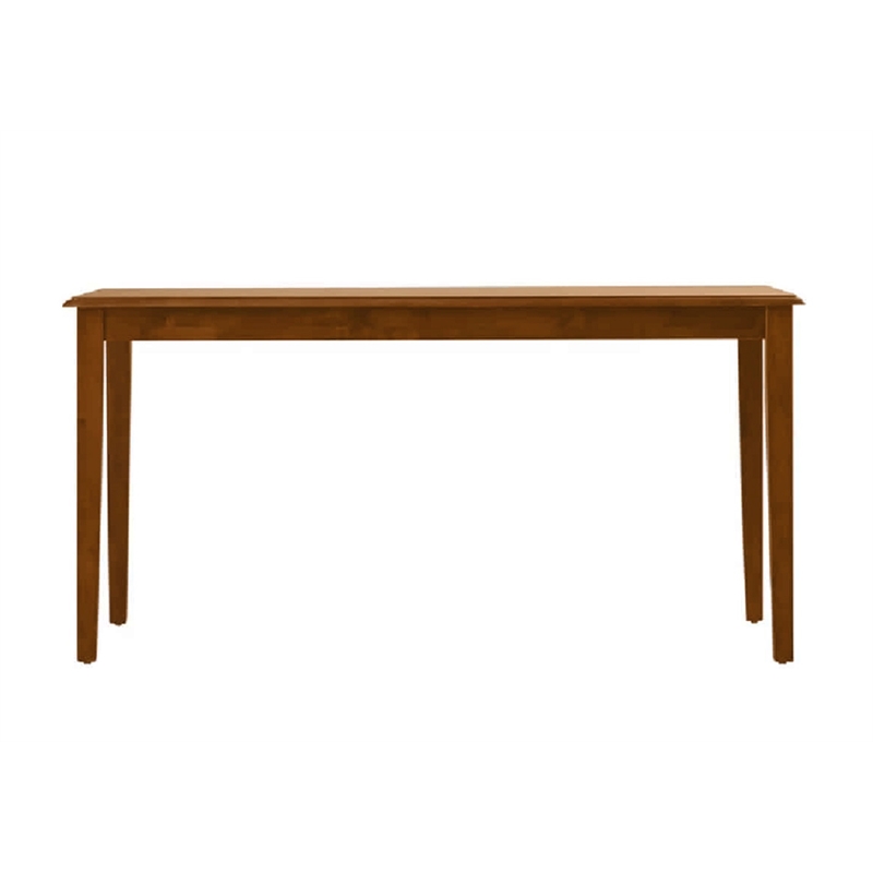 Pemberly Row Solid Rubberwood Rectangular Dining Table for 6 Guests in Walnut