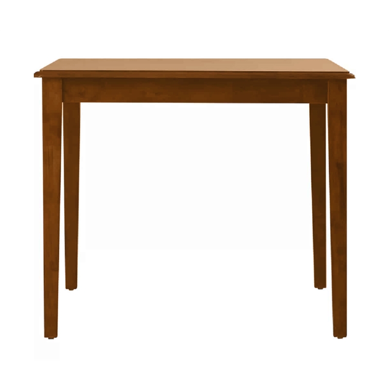 Pemberly Row Solid Rubberwood Rectangular Dining Table for 6 Guests in Walnut