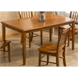 Pemberly Row Solid Rubberwood Rectangular Dining Table for 6 Guests in Walnut