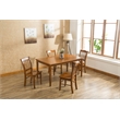Pemberly Row Solid Rubberwood Rectangular Dining Table for 6 Guests in Walnut