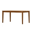 Pemberly Row Solid Rubberwood Rectangular Dining Table for 6 Guests in Walnut