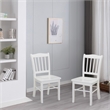 Pemberly Row Rubberwood Slat Back Contoured Dining Chair (Set of 2) in Cream