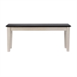 Pemberly Row Rubberwood Farmhouse Dining Bench Seats 2 in European Black Ash