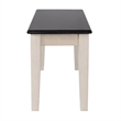 Pemberly Row Rubberwood Farmhouse Dining Bench Seats 2 in European Black Ash