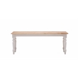 Pemberly Row Rubberwood Farmhouse Dining Bench with Turned Legs White Natural