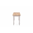 Pemberly Row Rubberwood Farmhouse Dining Bench with Turned Legs White Natural