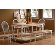 Pemberly Row Rubberwood Farmhouse Spindle Dining Chair (Set of 2) White Natural