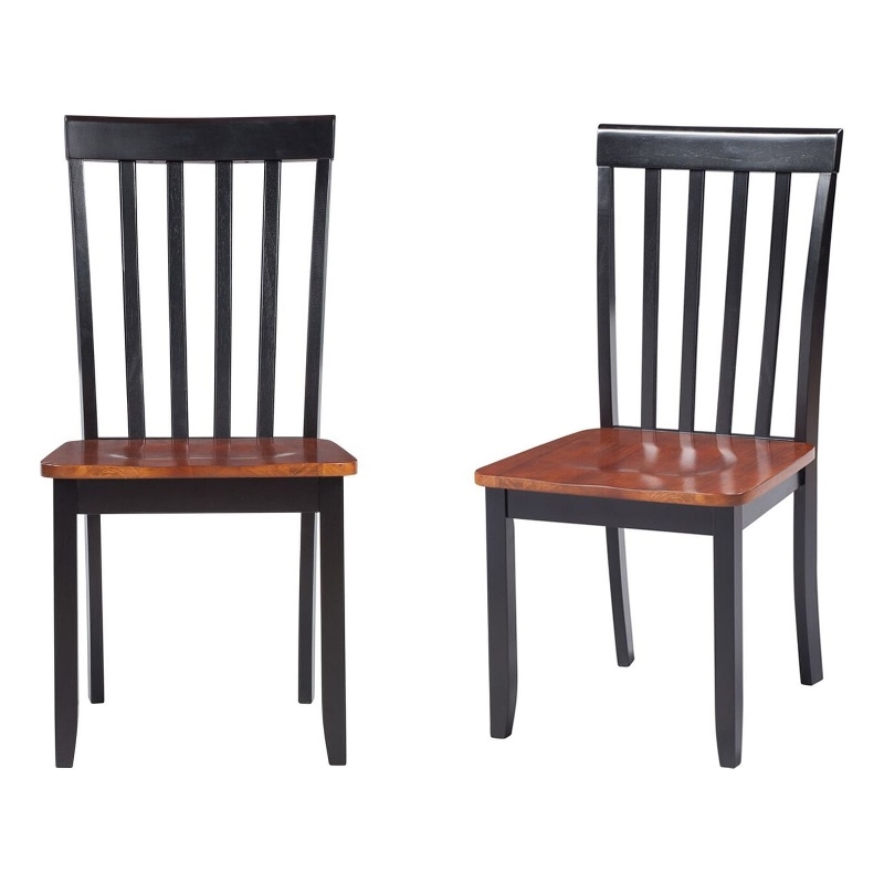 Pemberly Row Rubberwood Farmhouse Contoured Dining Chair (Set of 2) Black Cherry