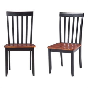 Pemberly Row Rubberwood Farmhouse Contoured Dining Chair (Set of 2) Black Cherry