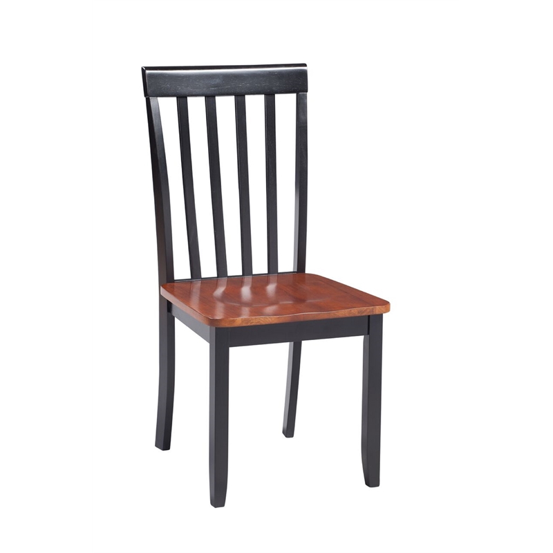 Pemberly Row Rubberwood Farmhouse Contoured Dining Chair (Set of 2) Black Cherry