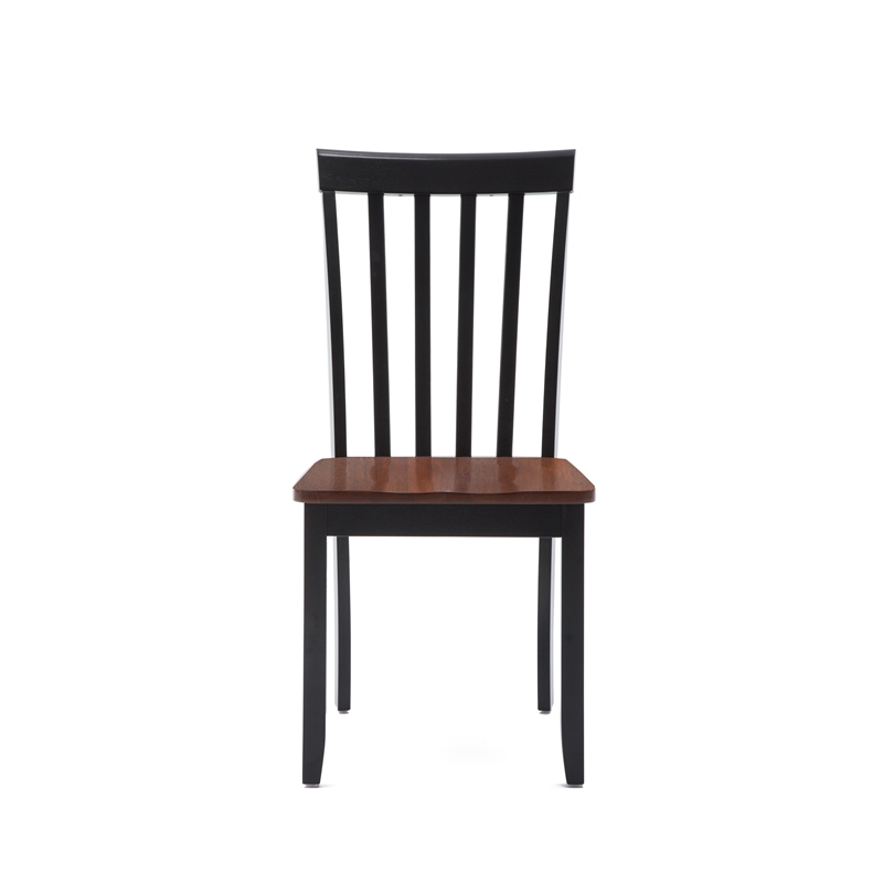 Pemberly Row Rubberwood Farmhouse Contoured Dining Chair (Set of 2) Black Cherry