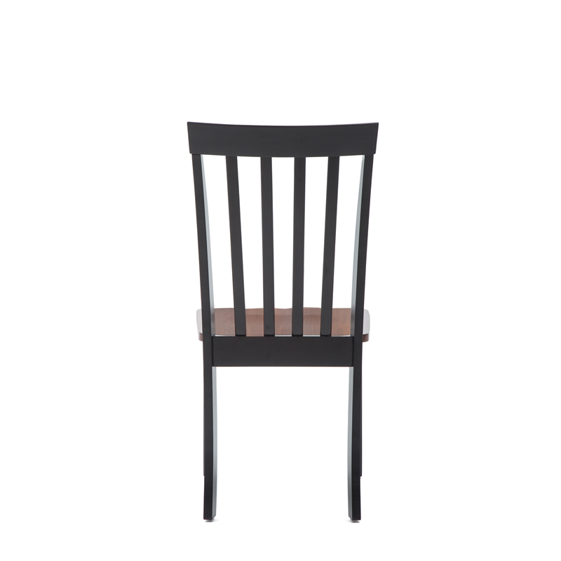 Pemberly Row Rubberwood Farmhouse Contoured Dining Chair (Set of 2) Black Cherry
