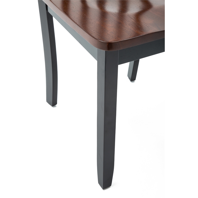 Pemberly Row Rubberwood Farmhouse Contoured Dining Chair (Set of 2) Black Cherry