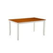 Pemberly Row Shaker Style Rubberwood Dining Table Seats 6 in Cream Honey Oak