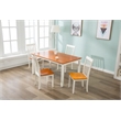 Pemberly Row Shaker Style Rubberwood Dining Table Seats 6 in Cream Honey Oak
