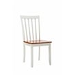 Pemberly Row Rubberwood Farmhouse Dining Chair (Set of 2) in Cream and Honey Oak