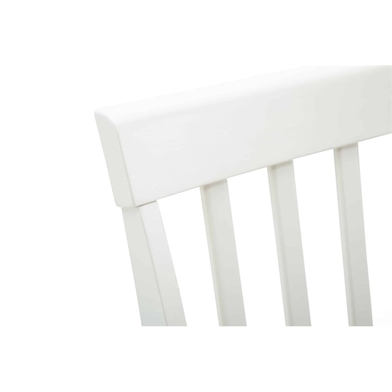 Pemberly Row Rubberwood Farmhouse Dining Chair (Set of 2) in Cream and Honey Oak