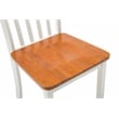 Pemberly Row Rubberwood Farmhouse Dining Chair (Set of 2) in Cream and Honey Oak