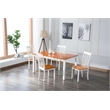 Pemberly Row Rubberwood Farmhouse Dining Chair (Set of 2) in Cream and Honey Oak