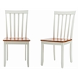 Pemberly Row Rubberwood Farmhouse Dining Chair (Set of 2) in Cream and Honey Oak
