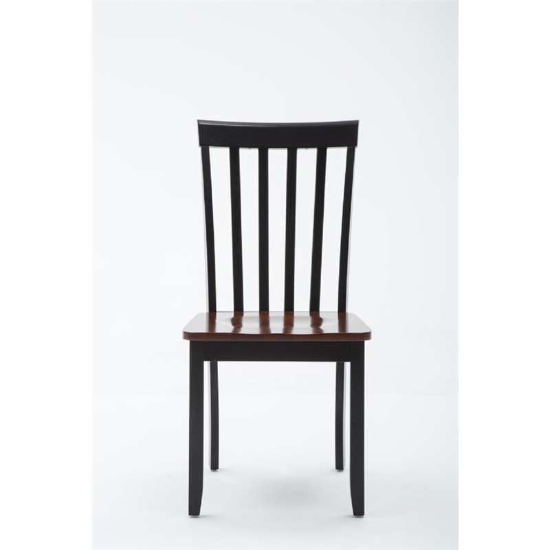 Pemberly Row Rubberwood Contoured Dining Chair (Set of 2) in Black Cherry