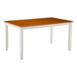 Pemberly Row Shaker Style Rubberwood Dining Table for 6 in Cream and Honey Oak