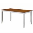 Pemberly Row Rubberwood 6 Piece Shaker Dining Set for 6 in Cream Honey Oak
