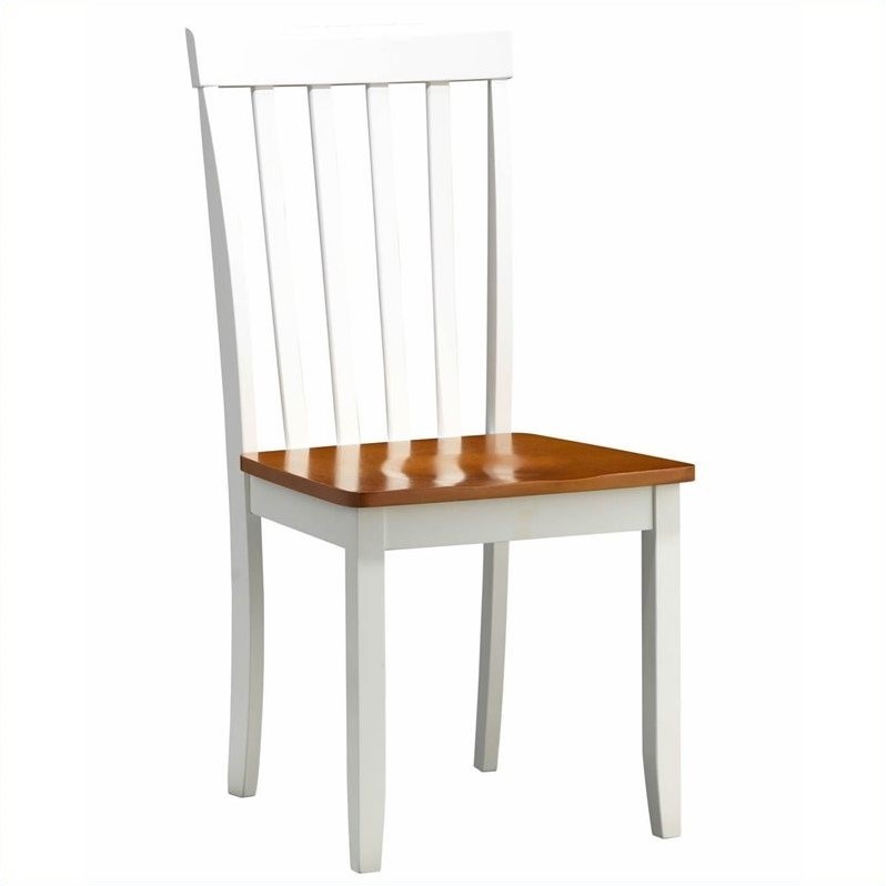 Pemberly Row Rubberwood 6 Piece Shaker Dining Set for 6 in Cream Honey Oak