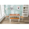 Pemberly Row Rubberwood 6 Piece Shaker Dining Set for 6 in Cream Honey Oak