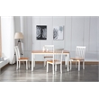 Pemberly Row Rubberwood 5 Piece Farmhouse Dining Set for 4 in Cream Honey Oak