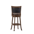 Pemberly Row Hardwood Bar Height Swivel Stool Faux Leather in Cappuccino