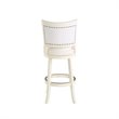 Pemberly Row Hardwood Bar Height Swivel Stool with Faux Leather in Buttermilk
