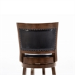 Pemberly Row Hardwood Counter Height Swivel Stool Faux Leather in Cappuccino