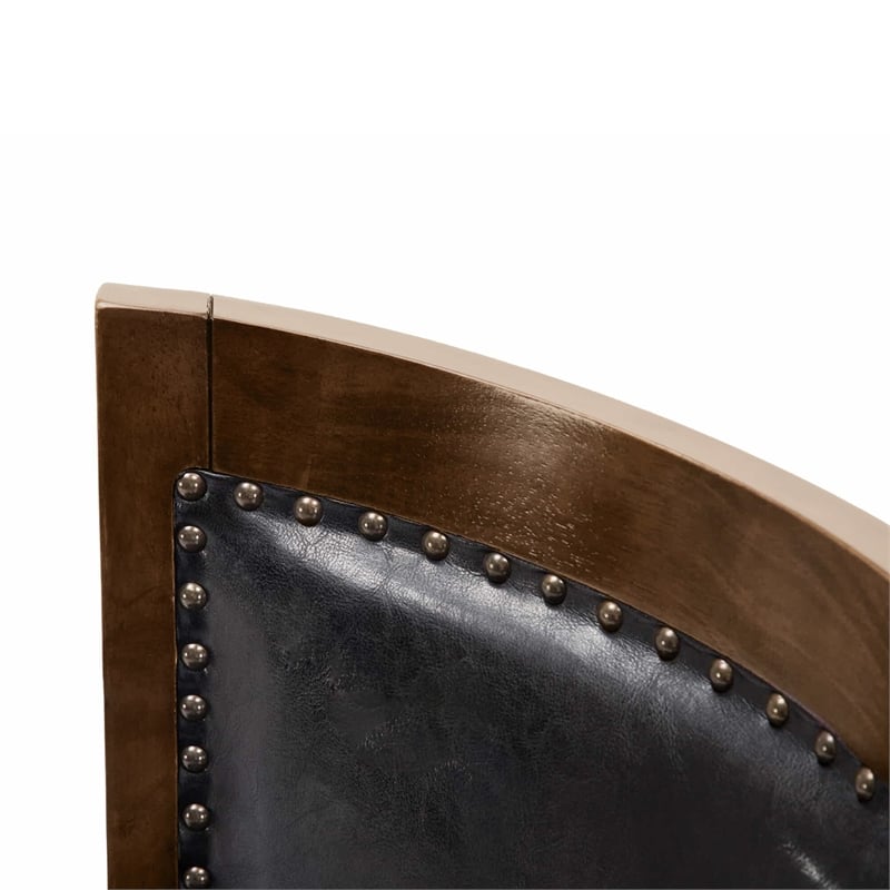Pemberly Row Hardwood Counter Height Swivel Stool Faux Leather in Cappuccino